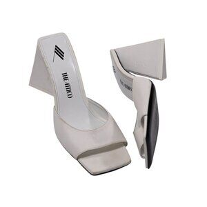 The Attico Block Heel Leather Mules in White